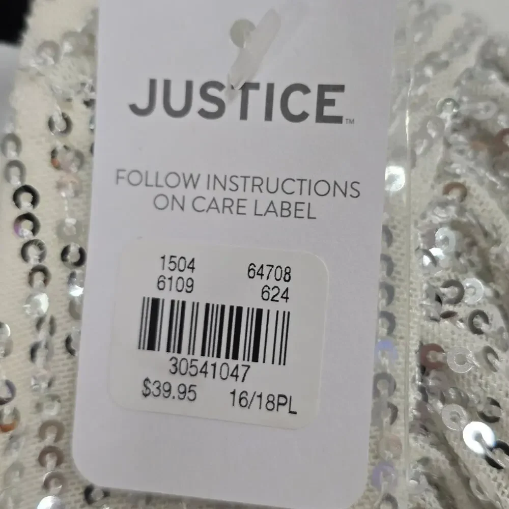 Justice 16/18 plus sparkly youth top NWT